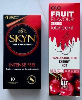 Набір SKYN Intense Feel 10 шт + Гель-лубрикант вишня 120 мл OLO SOS3710 фото
