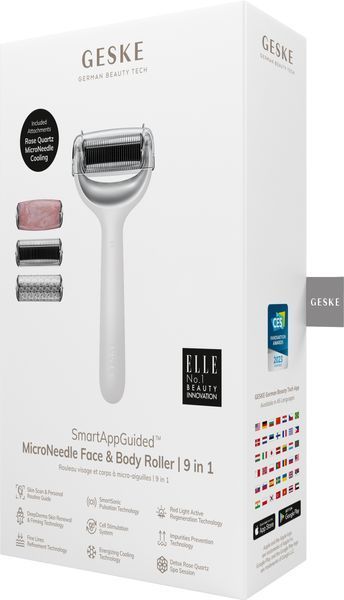 Ролер для голкової мезотерапії обличчя та тіла GESKE MicroNeedle Face&Body Roller 9в1 white HB0025 фото