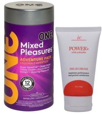 Набор из 12 шт ONE Mixed Pleasures + Пролонгатор Doc Johnson Power+ с Yohimbe Delay Spray For Men (59 мл) SOS9258 фото