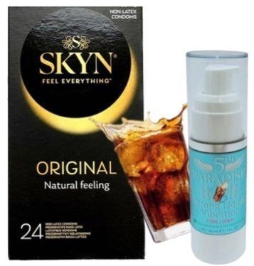 Набор из SKYN ORIGINAL 24 шт + Жидкий вибратор 5th Paradise Liquid Vibrator &mdash; Кола (30 мл) SOS9968 фото