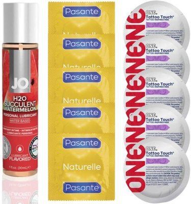 набор 10 шт Pasante + ONE + System JO H2O Watermelon (30 мл) SOS4704 фото