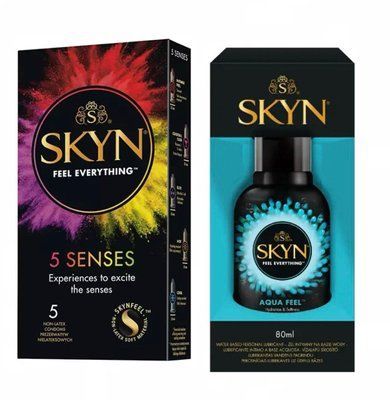 Комплект SKYN 5 Senses 5 шт + Подарунок Лубрикант SKYN AQUA FEEL, 80 мл SOS1117 фото