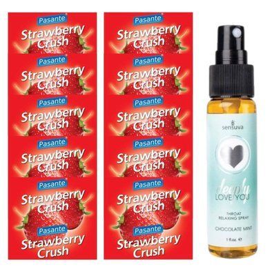 Набір Pasante Strawberry Crush 10 шт + Sensuva Deeply Love You &ndash; Chocolate Mint, 29 мл SOS13980 фото