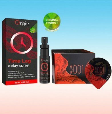 Пролонгатор для чоловіків Time Lag, 25 мл. ORGIE + 10 штук OLO RedBlack SOS6662 фото