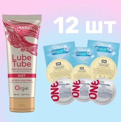 Комплект 15 шт One, Pasante + лубрикант зігріваючий LUBE TUBE HOT, 150 мл ORGIE SOS4259 фото