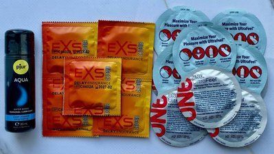 Набор EXS Delay 5шт + ONE UltraFeel 5шт + Лубрикант pjur Aqua 30 мл SOS3560 фото