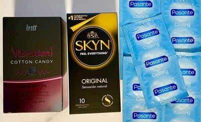 Набір 20 шт SKYN ORIGINAL - Pasante Cooling + Рідкий вібратор Intt Vibration Cotton Candy (15 мл) SOS1509 фото
