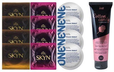 Комплект: Лубрикант Intt Cotton Candy (100мл) + 8 шт. SKYN+4 шт. ONE Classic Select SOS10420 фото