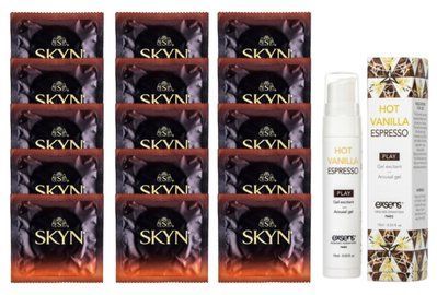 Комплект Skyn Warming 15 шт + EXSENS Kissable Hot Vanilla Espresso 12 мл SOS14531 фото