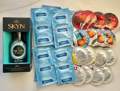 Набор 32 штук ONE Flavor Waves, Studs, Ribs - PASANTE Cooling + Лубрикант SKYN AQUA FEEL, 80 мл SOS1459 фото