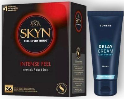 Набор из SKYN Intense Feel (36 шт) + Пролонгатор Boners Delay Cream 100 мл SOS8958 фото