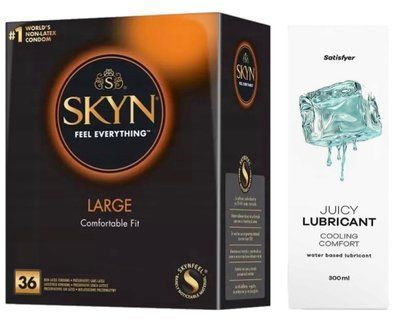 Набор Лубрикант Satisfyer Cooling Comfort 300мл + SKYN Large 36 шт. SOS12779 фото