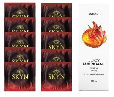 Комплект SKYN Intense Feel 10шт. + Лубрикант Satisfyer Juicy Lubricant Warm Wave 300 мл SOS12579 фото