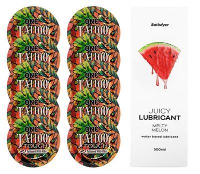Комплект ONE Tattoo Touch 10 шт. + Лубрикант Satisfyer Juicy Lubricant Melty Melon (300 мл) SOS12177 фото