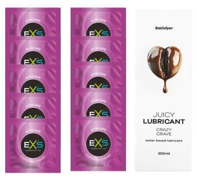 Комплект: EXS EXTRA SAFE 10 шт. + Лубрикант Satisfyer Crazy Crave 300 мл SOS11475 фото