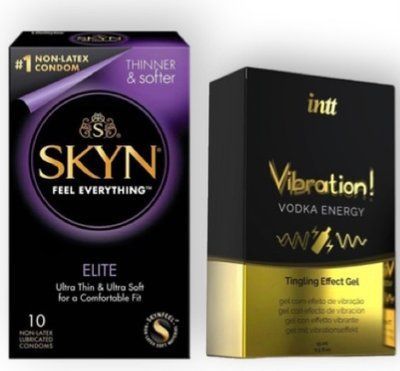 SKYN Elite 10 шт + Intt Vibration Vodka (15 мл) SOS6913 фото