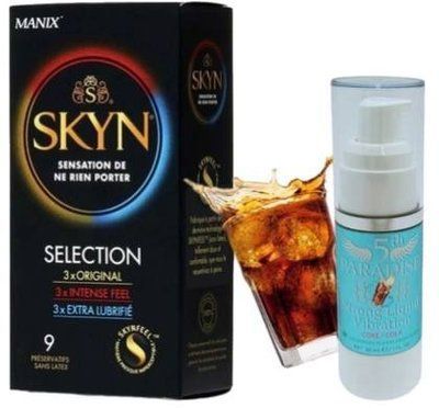 Набір з SKYN Selection (9 шт) + Рідкий вібратор потужний смак: кола, 30 мл 5th Paradise SOS9658 фото