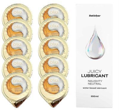Комплект OLO &ldquo;Лід і Полум&rsquo;я&rdquo; 10 шт. + Лубрикант Satisfyer Juicy Lubricant Naughty Neutral 300 мл SOS12529 фото