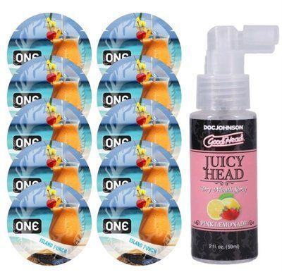 Комплект ONE Island Punch 10 шт + Doc Johnson &ndash; Pink Lemonade, 59 мл SOS13830 фото