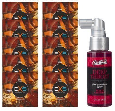 EXS CRAZY COLA 10 шт + Doc Johnson DeepThroat Spray &ndash; Wild Cherry (59 мл) SOS14080 фото