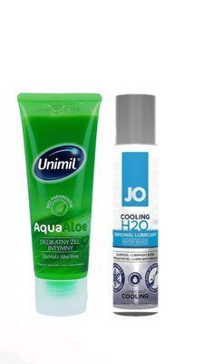 Набір лубрикантів Unimil Aloe 80 мл + System JO H2O COOLING (30 мл) LB150 фото