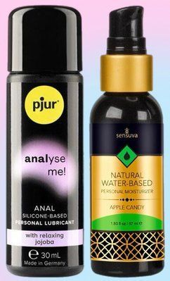Набір лубрикантів pjur analyse me! Relaxing jojoba silicone 30 мл + Sensuva Natural Water-Based Apple Candy (57мл) LB617 фото
