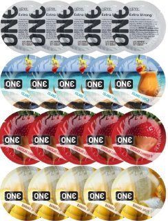 Набір з 20 шт ONE Extra strong + ONE Island Punch + ONE Chocolate Strawberry + ONE Banana Split SOS8208 фото