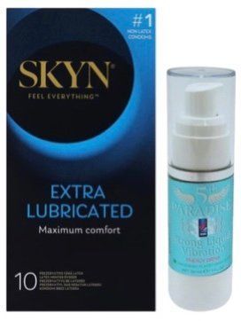 Набор из SKYN Extra Lube (10 шт) + Жидкий вибратор 5th Paradise Liquid Vibrator - Энергетический напиток (30 мл) SOS10169 фото