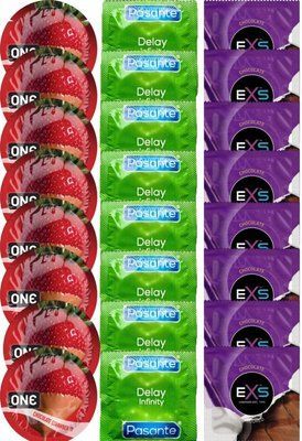 Набір 24 шт ONE Chocolate Strawberry + Delay Infinity + EXS Chocolate SOS7513 фото
