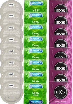 Набор 24 шт ONE Pleasure Dome + Delay Infinity + EXS Extra Thick SOS7364 фото