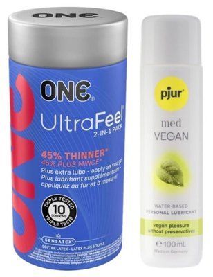 Набор ONE UltraFeel 10 шт + Pjur MED Vegan Glide 100 мл SOS13080 фото