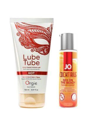Набір - Лубрикант ORGIE LUBE TUBE HOT, 150 мл та Лубрикант System JO H2O &mdash; Keks on the beach 60 мл LB33 фото