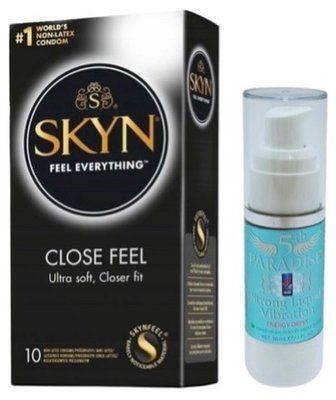 Набор из SKYN Close Feel (10 шт) + жидкий вибратор 5th Paradise Liquid Vibrator - Энергетический напиток (30 мл) SOS9769 фото