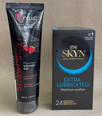 Набір SKYN Extra Lube 24 шт + ORGIE лубрикант на водній основі LUBE TUBE полуниця, 100 мл SOS1063 фото