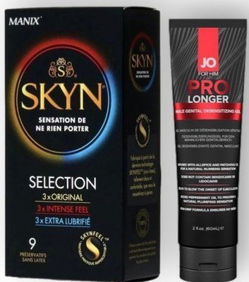 Набор из SKYN Selection (9 шт) + Пролонгатор System JO Prolonger Gel (60 мл) SOS8859 фото