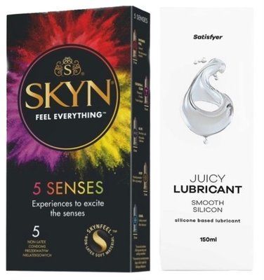 Комплект Лубрикант Satisfyer Juicy Lubricant Smooth Silicon 150 мл + SKYN 5 Senses SOS12680 фото
