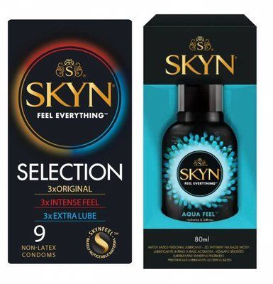 Набір : Skyn Selection 9 шт та Лубрикант SKYN AQUA FEEL 80 мл SK97 фото