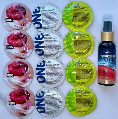 Набір 12 шт ONE Classic, Flavor Waves, Glowing Pleasures + Sensuva Ultra-Thick Water-Based Strawberry(57 мл) SOS3961 фото