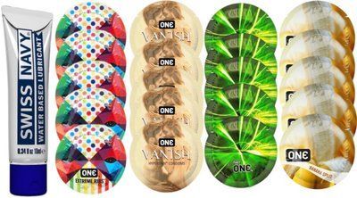 Набор из Swiss Navy Water-Based 10 мл + ONERibs + ONE Vanish + ONE Glowing + ONEBanana SOS8509 фото