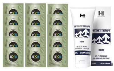 Комплект EXS Snug Fit 15 шт + Orgasm Power For Men, 50 мл SOS14883 фото