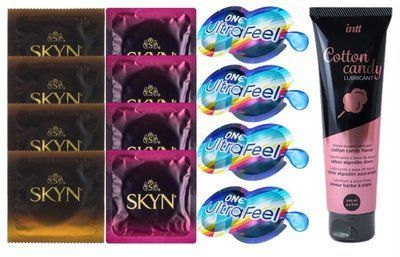 Комплект: Лубрикант Intt Cotton Candy (100мл) + 8 шт. SKYN+4 шт. 𝐎𝐍𝐄 𝐔𝐥𝐭𝐫𝐚𝐅𝐞𝐞𝐥 SOS10421 фото