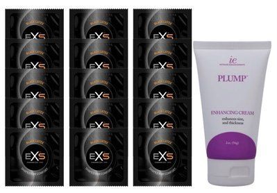 Комплект EXS Black Latex 15 шт + Doc Johnson Plump Enhancing Cream For Men (56 г) SOS14629 фото