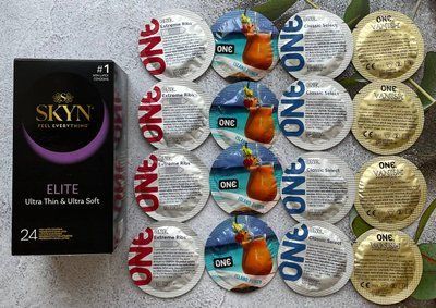 Комплект 40 штук SKYN Elite + ONE Extreme Ribs, Classic, Flavor Waves, Vanish SOS2311 фото