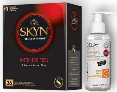 Набор из SKYN Intense Feel (36 шт) + Пролонгатор Lovely Lovers Delay Gel &mdash; 150 мл SOS8959 фото