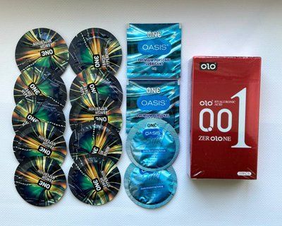 Набор з 24 шт : OLO Red 0,01 10 шт , One : ONE Vanish 10 шт , Oasis Premium , Oasis Silk SOS1015 фото