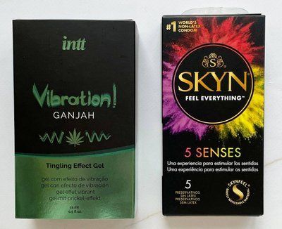 Комплект SKYN 5 Senses + Рідкий вібратор Intt Vibration Ganjah (15 мл) SOS2061 фото