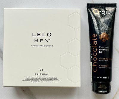 Комплект LELO HEX Original 36 шт - Лубрикант ORGIE LUBE TUBE шоколад, 100 мл SOS2911 фото