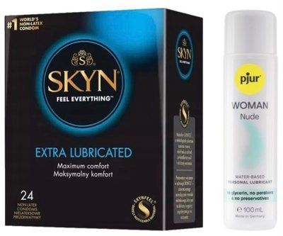 Комплект SKYN Extra Lube 24 шт + Pjur Woman Nude 100 мл SOS13280 фото