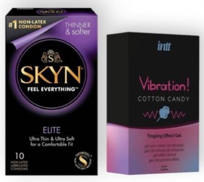 SKYN Elite 10 шт + Intt Vibration Cotton Candy (15 мл) SOS6914 фото
