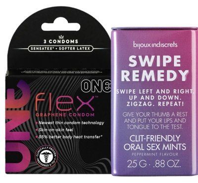 Комплект 3 шт ONE Flex + М'ятні цукерки Bijoux Indiscrets Swipe Remedy &ndash; clitherapy oral sex mints SOS6182 фото